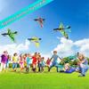 Beliebte Schaumstoff-Ausstoß-Flugzeugspielzeugpistole, Kinder-Flugspielzeug für draußen, Pistole, rollendes Flugzeugmodell, Outdoor-Spielzeug