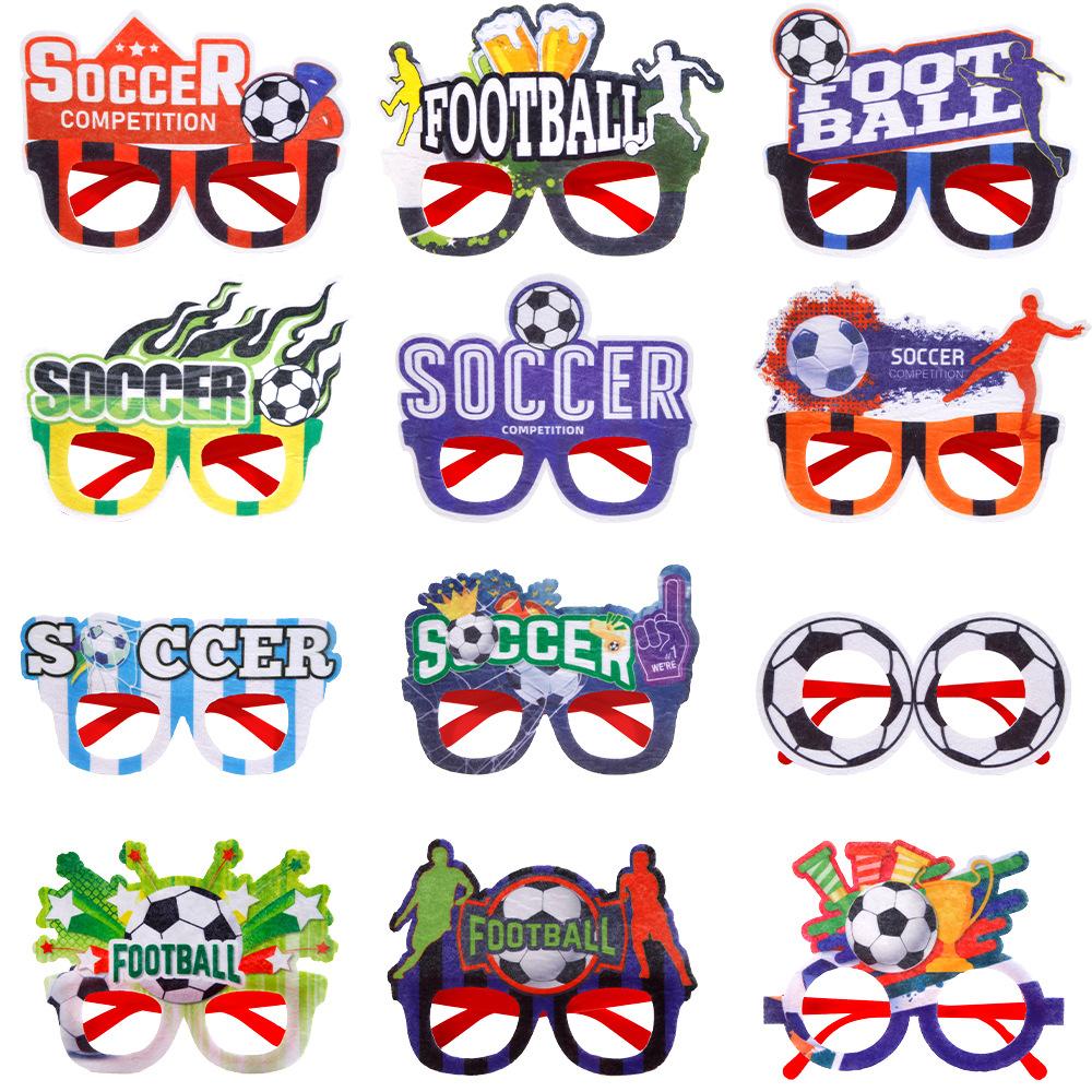 World Cup football game decorations, glasses, fan cheering photo props, beer glasses, football letter glasses frames