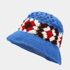 Korean Retro Stripe Handmade Crochet Bucket Hats Autumn and Winter Y2k  Fisherman's Cap Women Tassel Colored Wool Hats