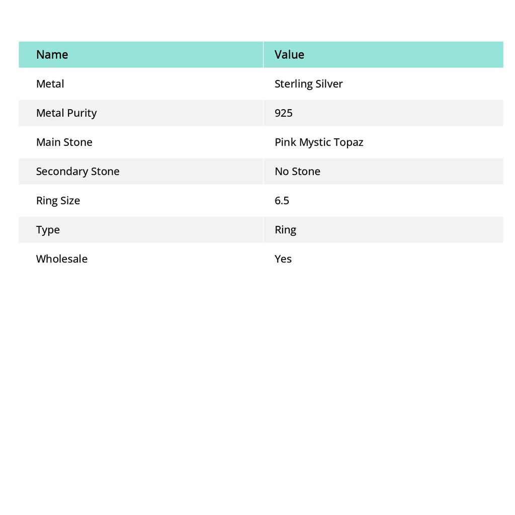 Pink Mystic Topaz Handmade 925 Sterling Silver Jewelry Ring Size 6.5 K8t13