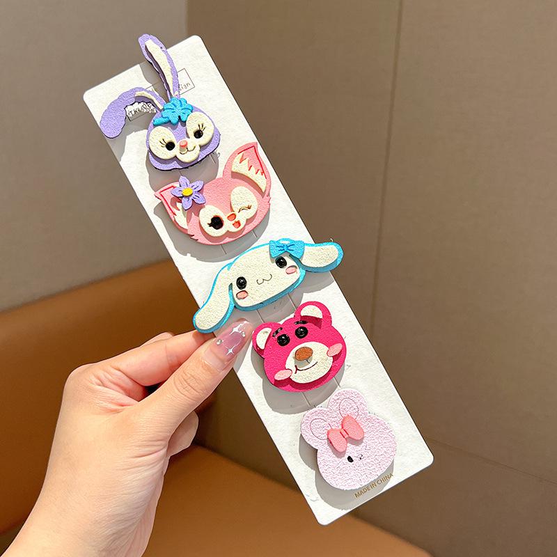 Pink 50-Piece Cute Hair Clip Set: Sweet Girly Japanese Cartoon Bangs Accessories