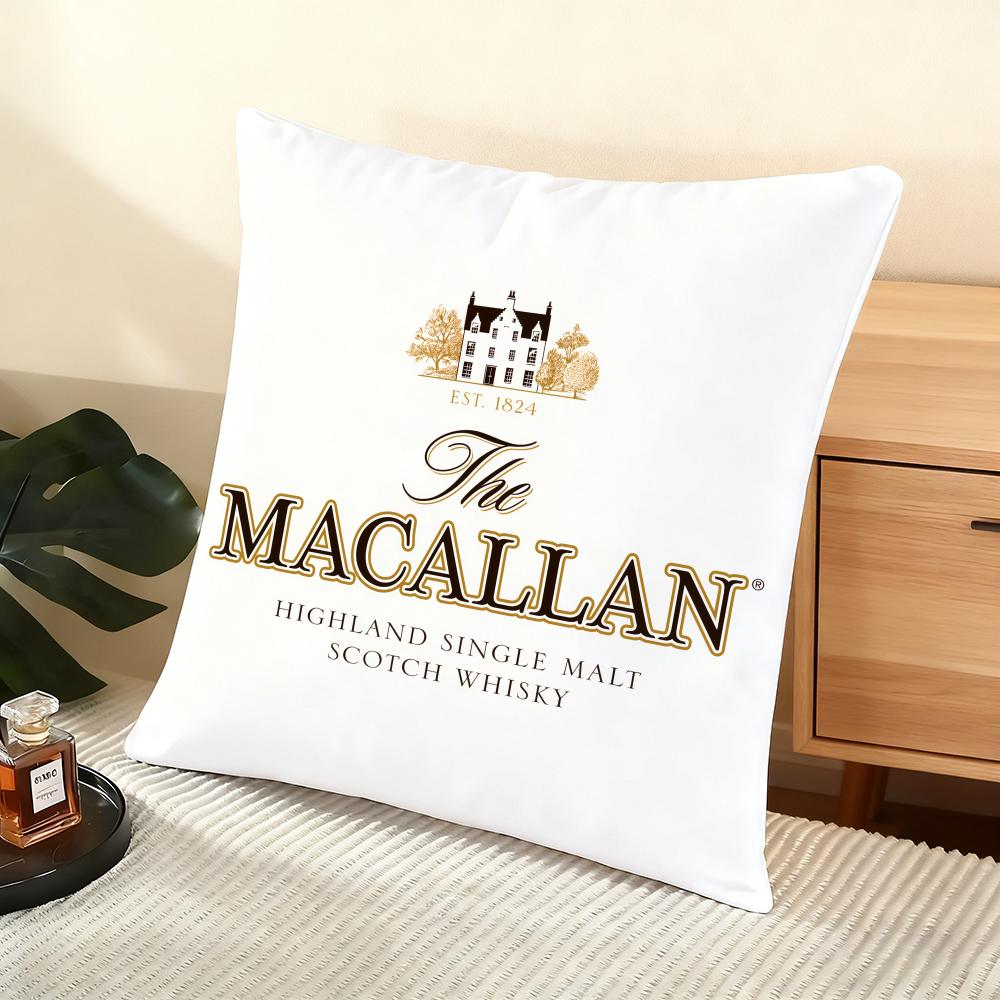M-Macallanns W-Whiskey Cushion Cover Soft Short Plush Pillow Cover Smooth Cozy Texture Aesthetic Cushion Case Home Decor