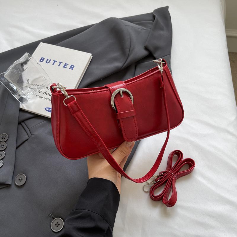 

Simple design texture solid color 2025 casual summer new fashion popular single shoulder crossbody armpit small square bag women бордовий