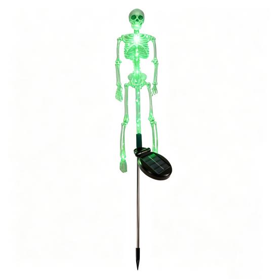 Halloween Party Decoration 3D Skeleton Solar Garden Lamp, Spooky Human Pathway Outdoor Decorations Lights, Waterproof Resin Stake Lights for Yard Lawn
