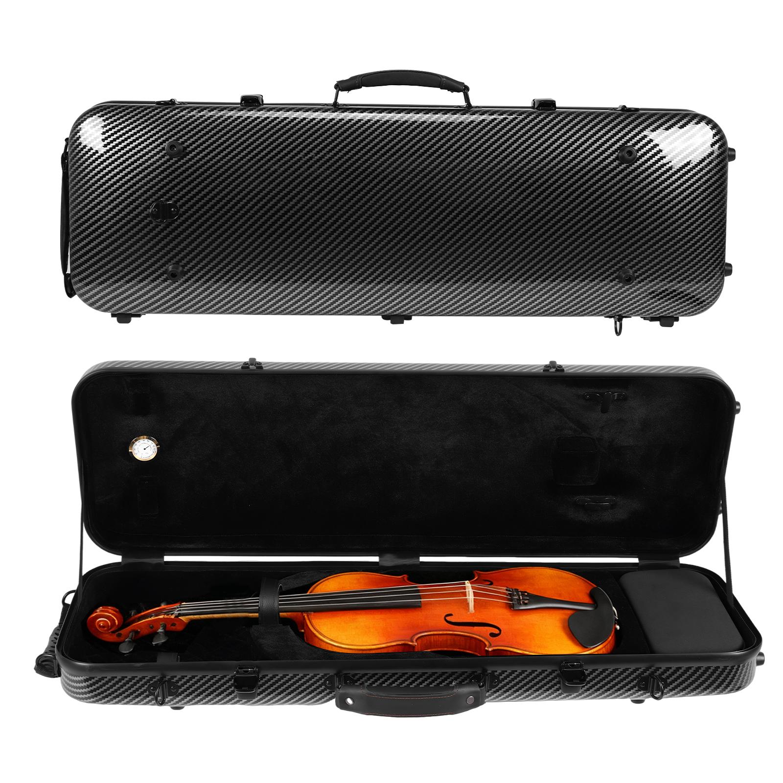 Футляр для скрипки 4/4 полного размера, жесткий, с кодовым замком, прямоугольный, черный, коробка для хранения скрипки, защитный кейс для скрипки из углеродного композита United States