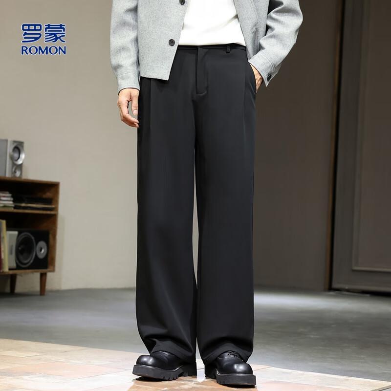 ROMON Men's Loose Straight Leg Casual Pants