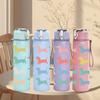 1PC Multi Breed Dog Silhouette Pattern Print 750ml Color Plastic Sports Water Bottle Leakproof Flip Straw Lid Suitable for Sports Office Home Use