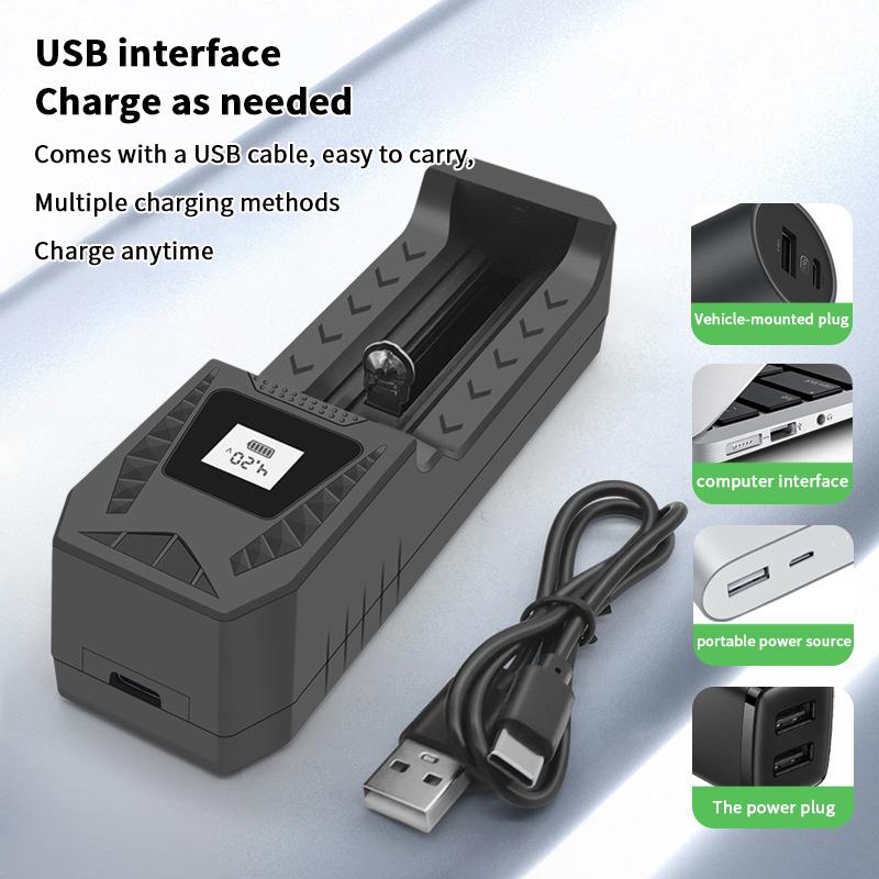 Akıllı LCD Ekranlı USB Şarj Cihazı - 18650 4.2V Li-Ion ve 1.2V Ni-MH AA/AAA Şarj Edilebilir Piller İçin 1/2/4 Yuvalı