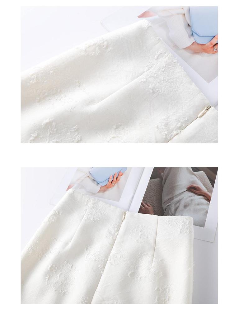 New 2026 Chinese Style Frog Button High-Waisted A-line Jacquard Skirt - Retro and Versatile for Women In Spring
