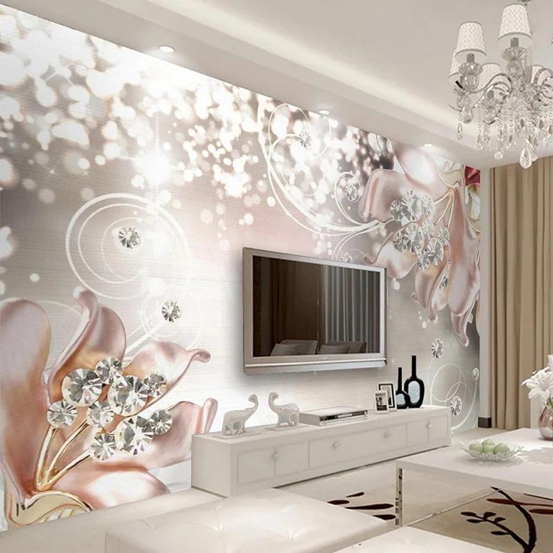 European Style Wallpaper 3d Stereo Jewelry Flowers Photo Wall Murals Living Room Bedroom Background Decor Wall Stickers