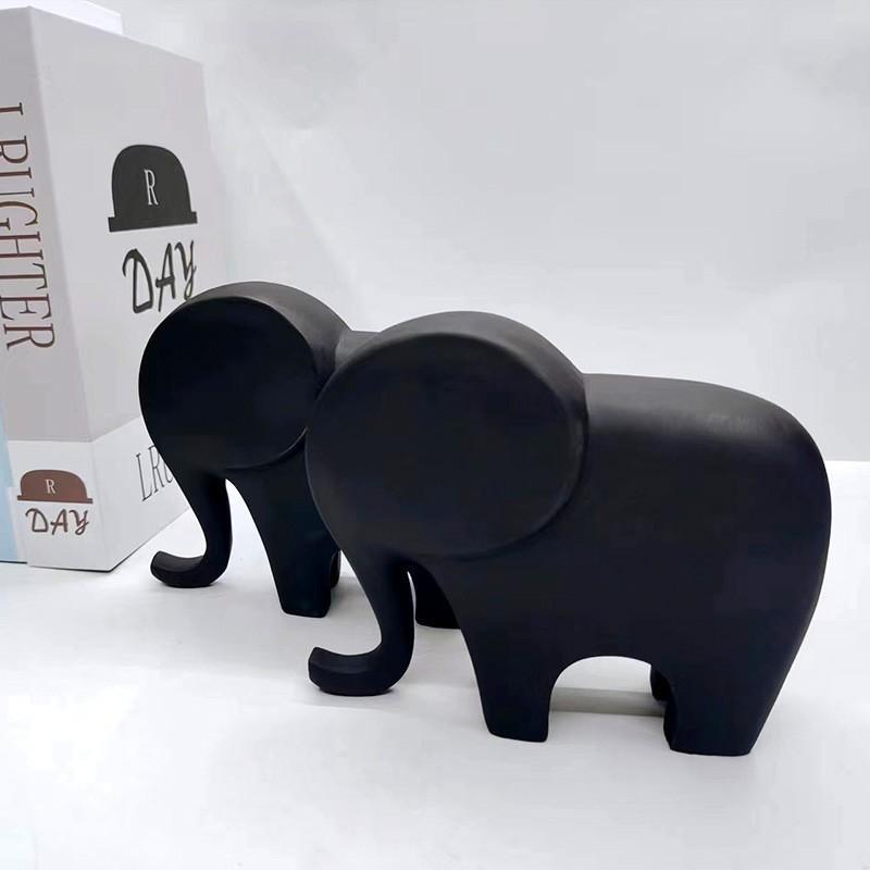 Elegant Par Elefant Resin Dekorativ Figur Modern Minimalistisk Heminredning Gåva