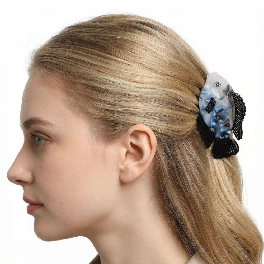 Acetate Fish Hair Claw Jaw Clamp Acetate Shark Clip Cute Fish Hair Clip Daily Styling