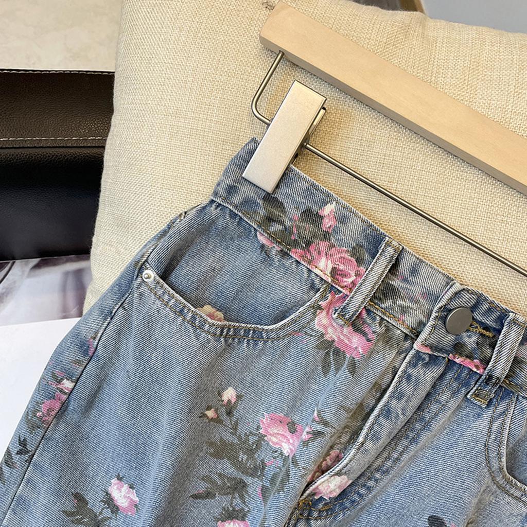 Women's Fashion Vintage Versatile Split Cowboy Printed Package Hip Mid-Length Half-Body Skirt