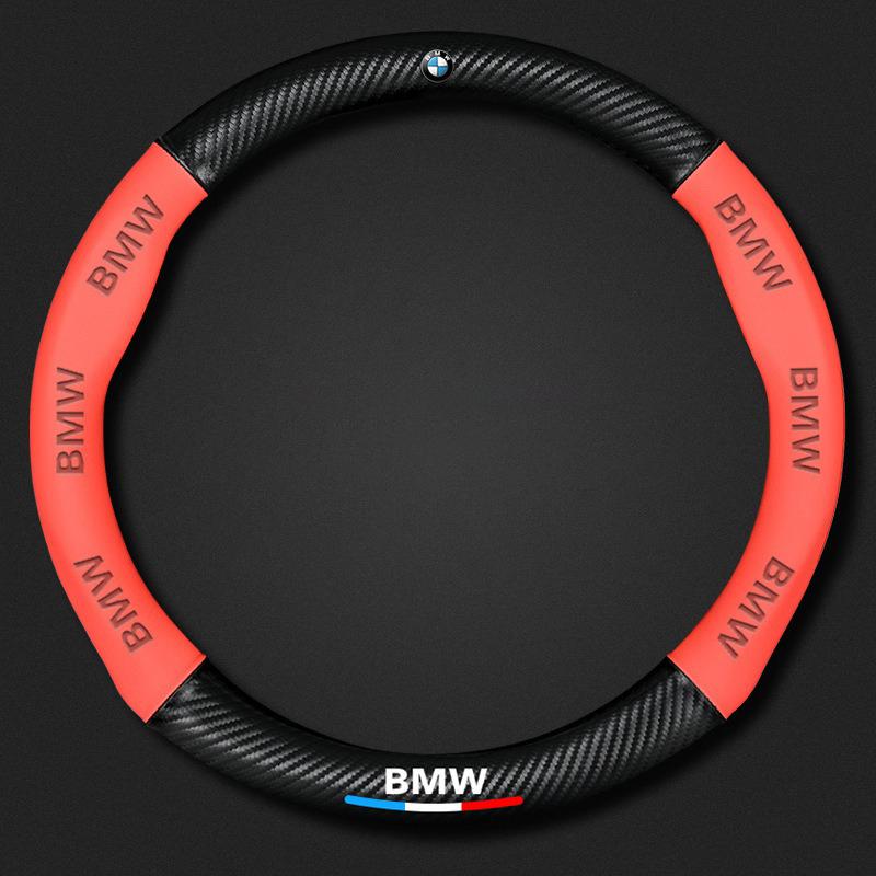 AAAOS1 Carbon Fiber Nappa Leather Car Steering Wheel Cover Accessories B-BMW M X1 X3 X4 X5 X6 G20 G30 E39 E46 E87 E90 E92 F10 Fsticker