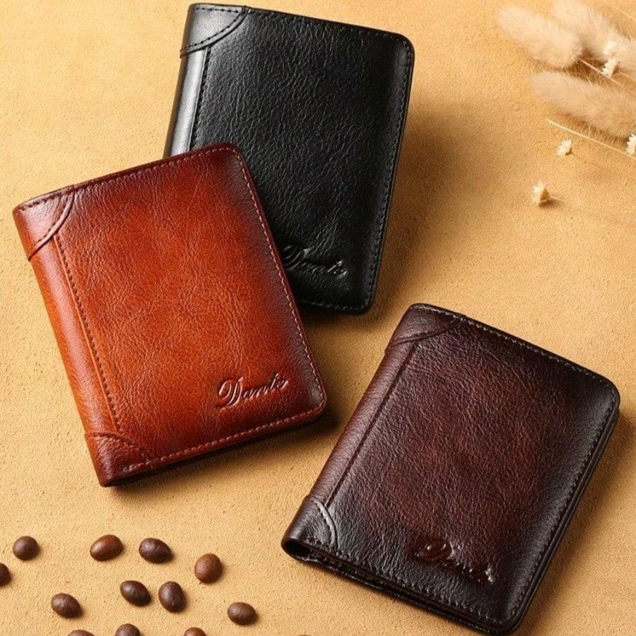 New men's wallet vertical first layer cowhide anti-theft swipe card degaussing genuine leather wallet popular wallet