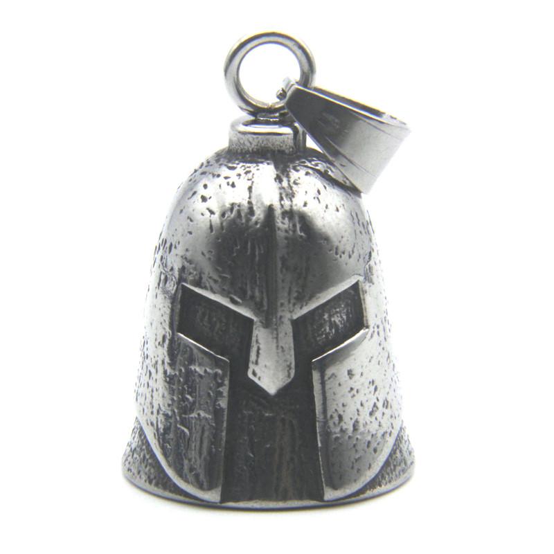 Hero of Sparta Bell Pendant 316L Stainless Steel Retro Triangle Vikings Style Ox Horn Necklace