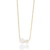 French Natural Stone & Freshwater Pearl Necklace - 18K Gold Plated Stainless Steel Clavicle Chain, Simple & Elegant for Daily Wear