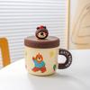 Creative Cartoon Mug Ceramic Cup Water Cup with Lid Cute Coffee Cup Children Water Cup Gift Birthday Gift