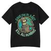 Grappige T-shirts Red De Planeet Dood Alle Mensen Unisex Robot Grafische Print T-shirt Unisex Unisex Korte Mouw T-shirt Oversized Katoenen Tops