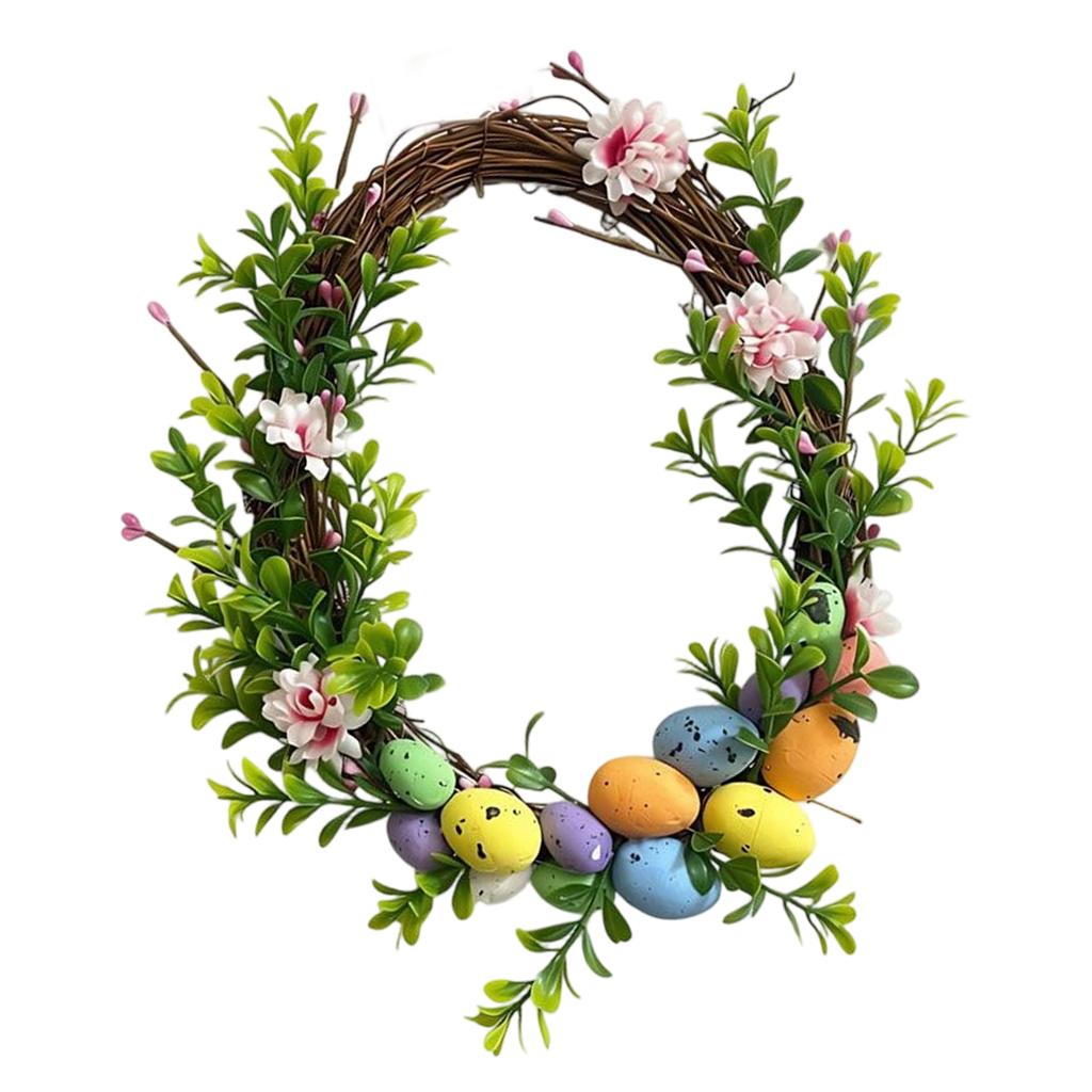 Beautiful Easter Eggs Artificial Wreath Spring Floral Decors Ideal Gift for Home Party Decoration Festival Season