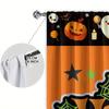 2 Stück Happy Halloween Bedruckter Vorhang für Heimdekoration - Stangentasche Fensterbehandlung für Schlafzimmer, Büro, Küche, Wohnzimmer