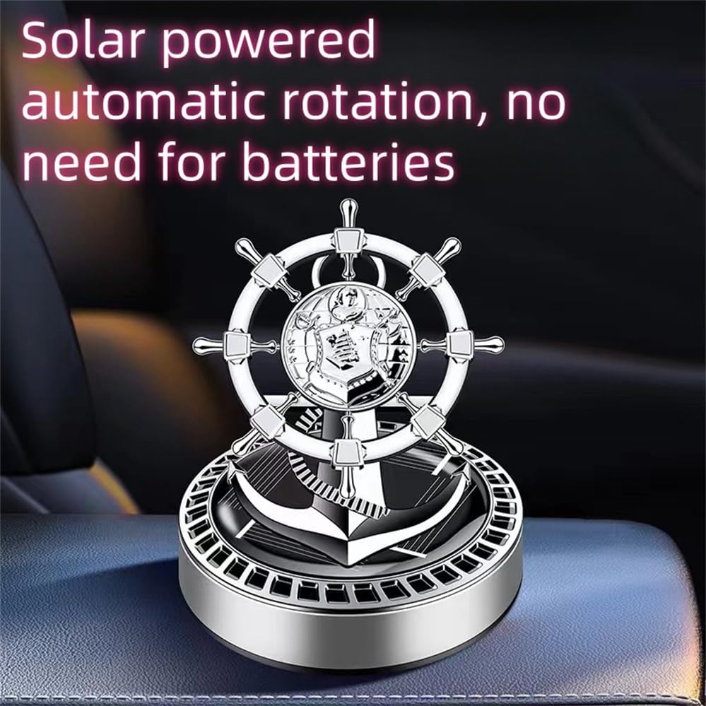 1 Car Mounted Solar Energy Aromatherapy Car Perfume Seat Accessories Car Ship Helmsman Rotating Perfume Car Air Freshener, Suitable For Cars, Can