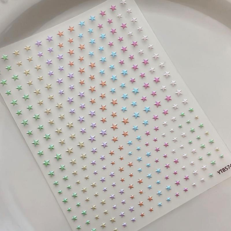 Holographic Star Nail Art Stickers Self Adhesive Assorted Colors Perfect For Diy Manicure Home Use Nail Salon Decor