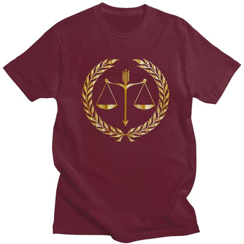 Custom Law Golden Scales Of Justice Tshirt for Men Short Sleeves T Shirt Lawyer Legal Party Tshirts Slim Fit 100 Cotton Tees