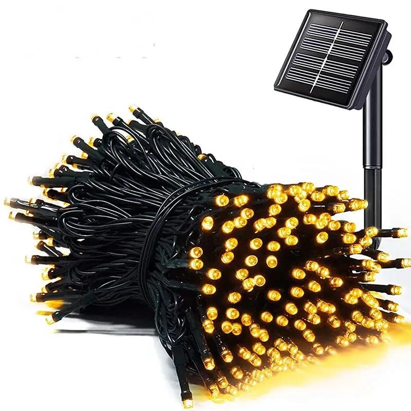 

Солнечная гирлянда светодиодная водонепроницаемая для улицы 5м/12м/22м гирлянда уличный фонарь фестон рождественская вечеринка для декора сада 5M 20LEDS