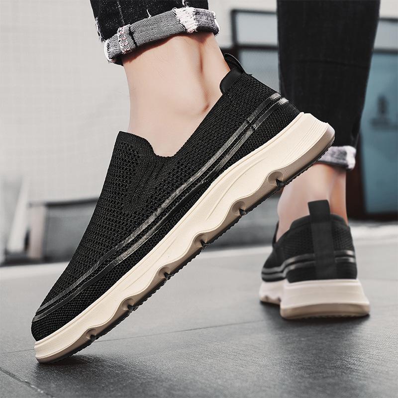 

Men s shoes 2025 summer breathable mesh versatile student platform lazy casual shoes one pedal tooling dad shoes 44 чорний