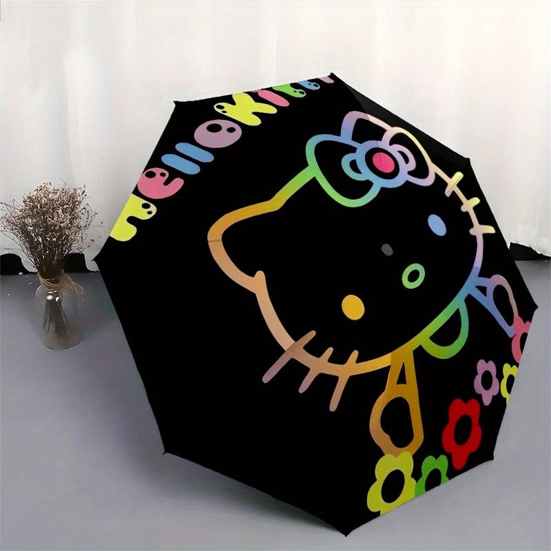 1pc Hello Kitty Rainbow Flowers Umbrella with Plastic Handle,Suitable for All Seasons Home Travel Outdoor UmbrellaSanlio560