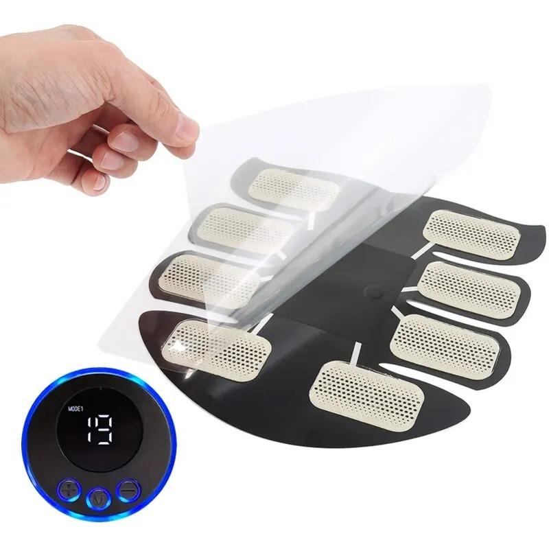 Abdominal Muscle Massager EMS Fitness ABS Arm Training Patches Muscle Exercise Instrument Body Slimming Machine USB Charging Home Men Women