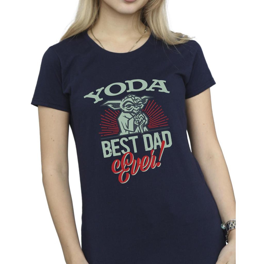 Star Wars Womens/Ladies Mandalorian Yoda Dad Cotton T-Shirt