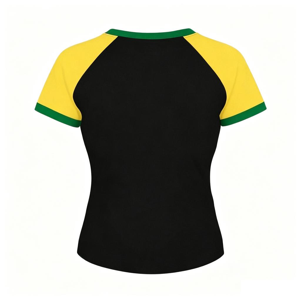 Women V Neck Short Sleeve Pullover T Shirt with Country Letter Print Casual Loose Fit Top for Support Activities and Daily Wear