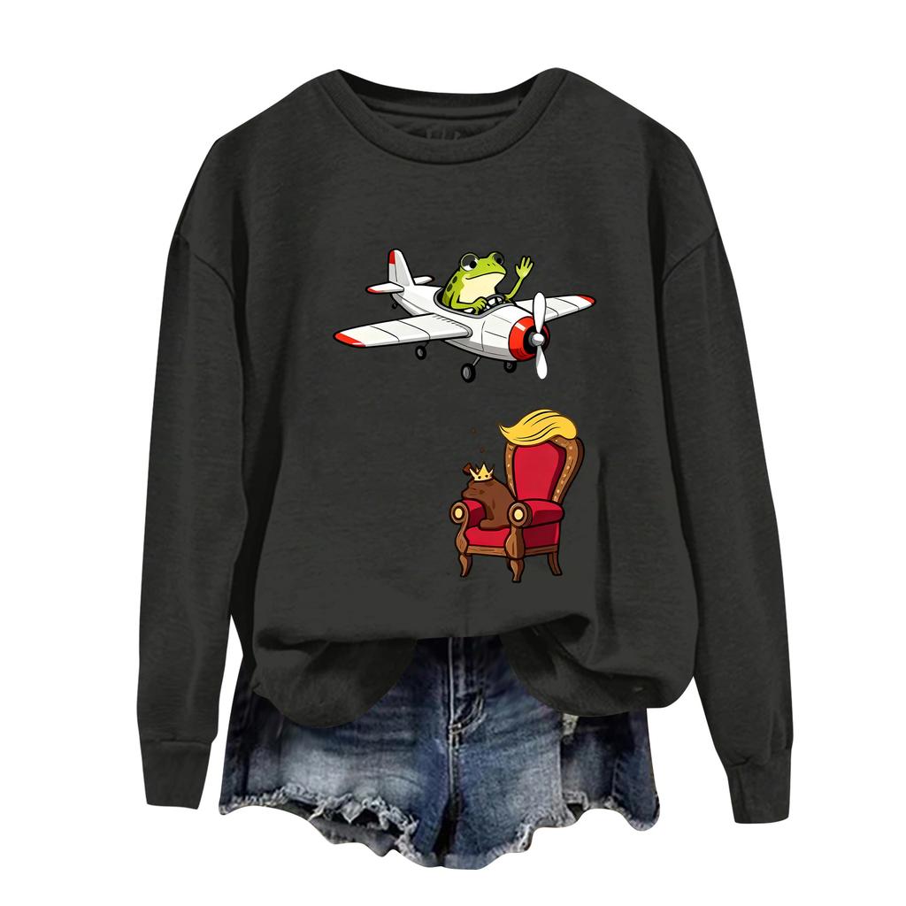 Dámská móda Denní Všestranné Ležérní Mikiny s Dlouhým Rukávem s Kulatým Výstřihem