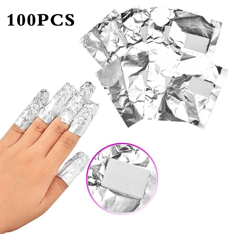 50/100Pcs/lot Aluminium Foil Nail Art Soak Off Acrylic Gel Polish Nail Removal Wraps Remover Easy Cleaner Nail Polish Gel