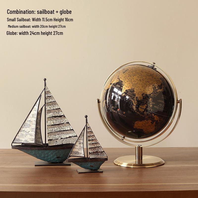 Astronaut Boy Globe Ornament: Luxurious Birthday Gift & Decorative Piece for Living Room or Wine Cabinet.