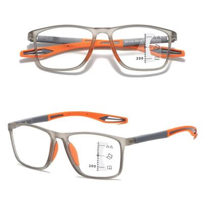 Multifokalne Progresywne Okulary do Czytania Kobiety Mężczyźni Oprawka TR90 Anty-Niebieskie Światło Sportowe Dwuzogniskowe Okulary Presbiopijne z Dioptriami