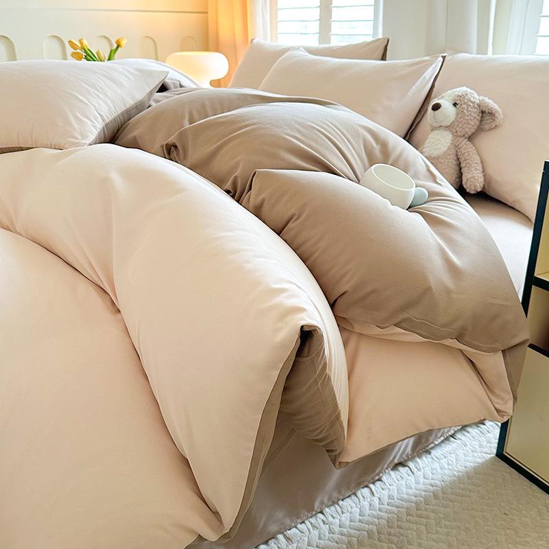 Solid Color Washed Cotton Duvet Cover Home Textile Single Duvet Cover Home Double Duvet Cover