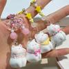 Keychain Pendant 3D Cat Beads Design Mini Size Keyring Keys Bags Phone Lanyard Versatile Hanging