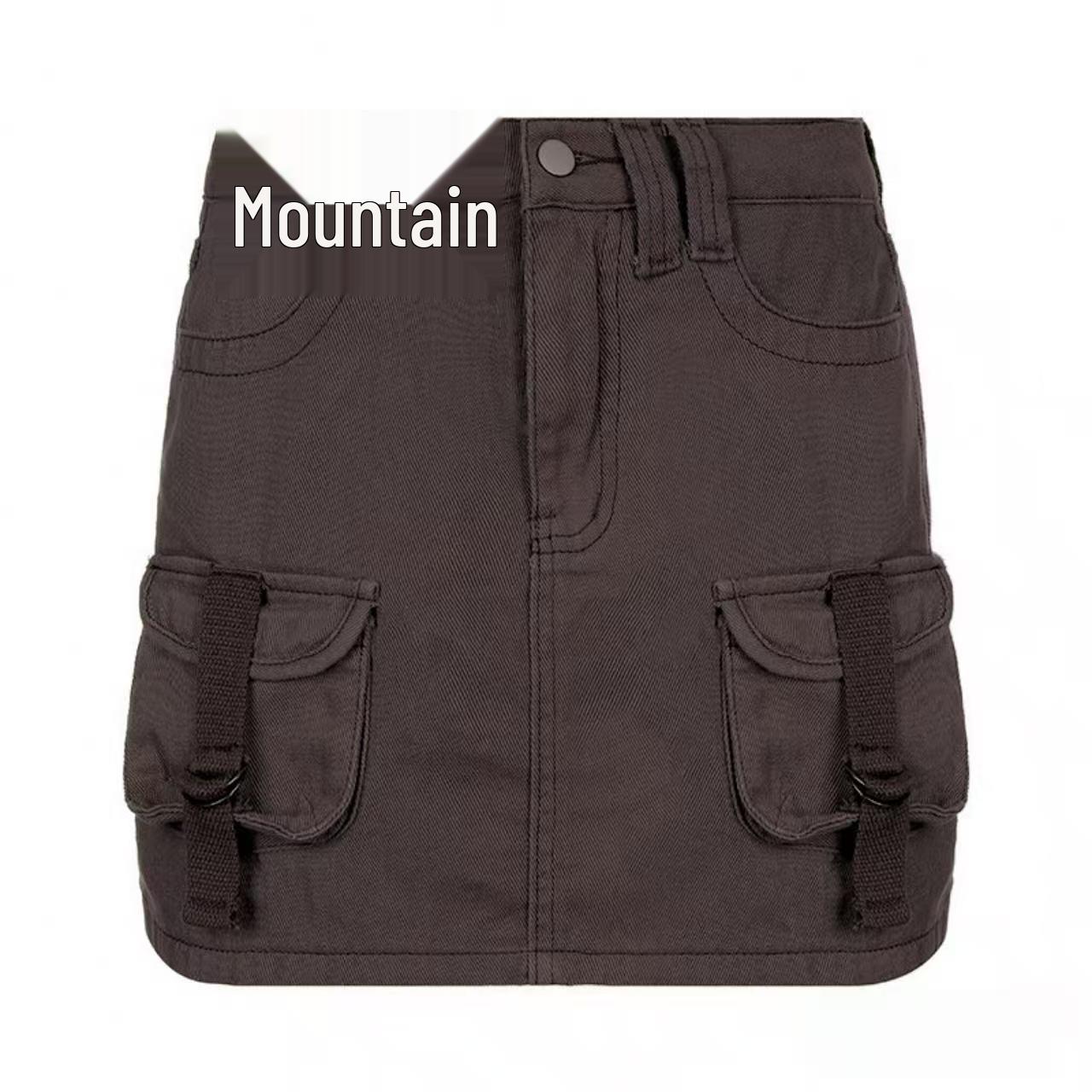 

European & American Style Low-Waist Slim Hip Skirt - Autumn Solid Color Small кофейный