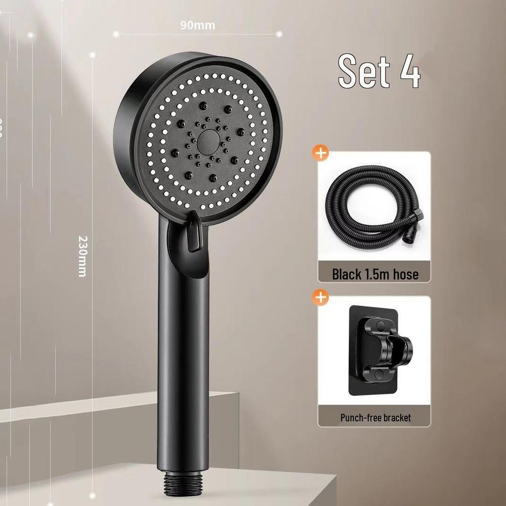 Black Warrior Five-Speed Magic Handheld Pressurized Shower Head
