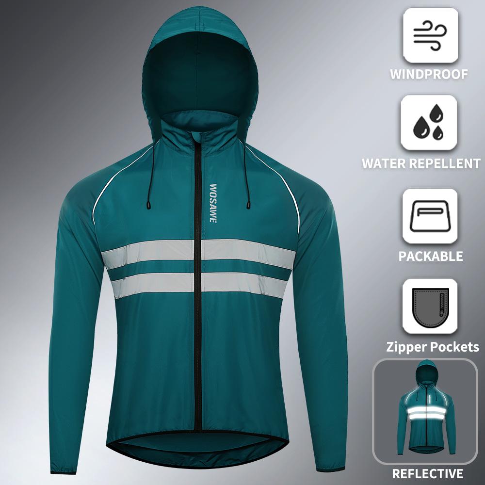 

WOSAWE Men Motorcycle Jacket Reflective Safety Windbreaker High Visibility Working Clothes Ultra-light Coat for Running Fishing EU 3XL (ASIA 4XL)