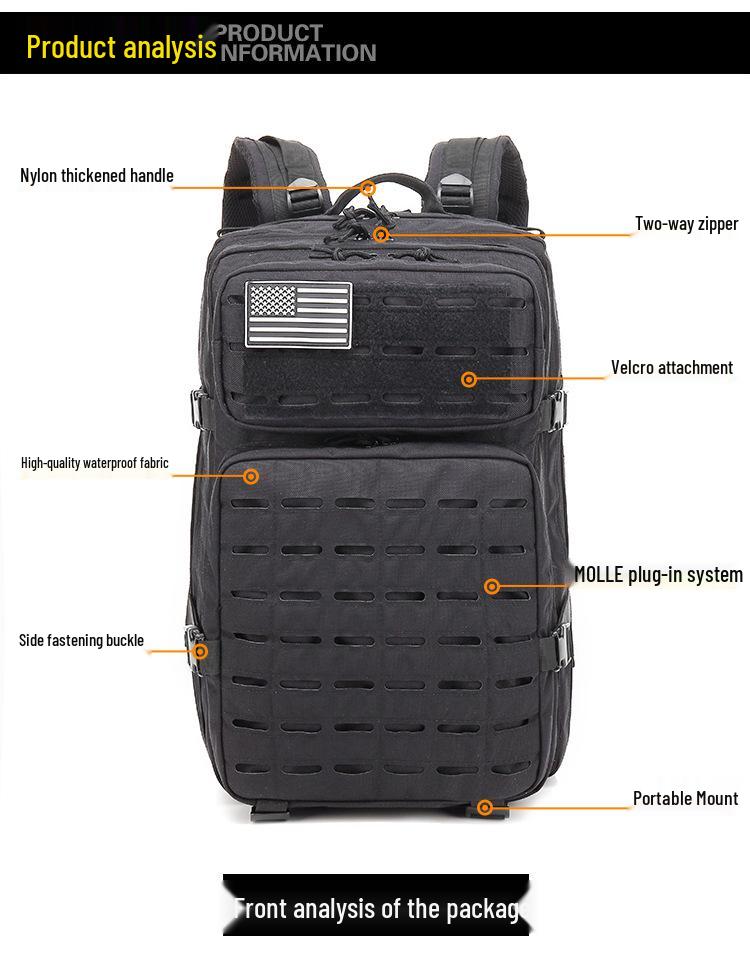 Men's Large Capacity Camouflage Tactical Hiking Backpack for Outdoor Sports and Mountaineering