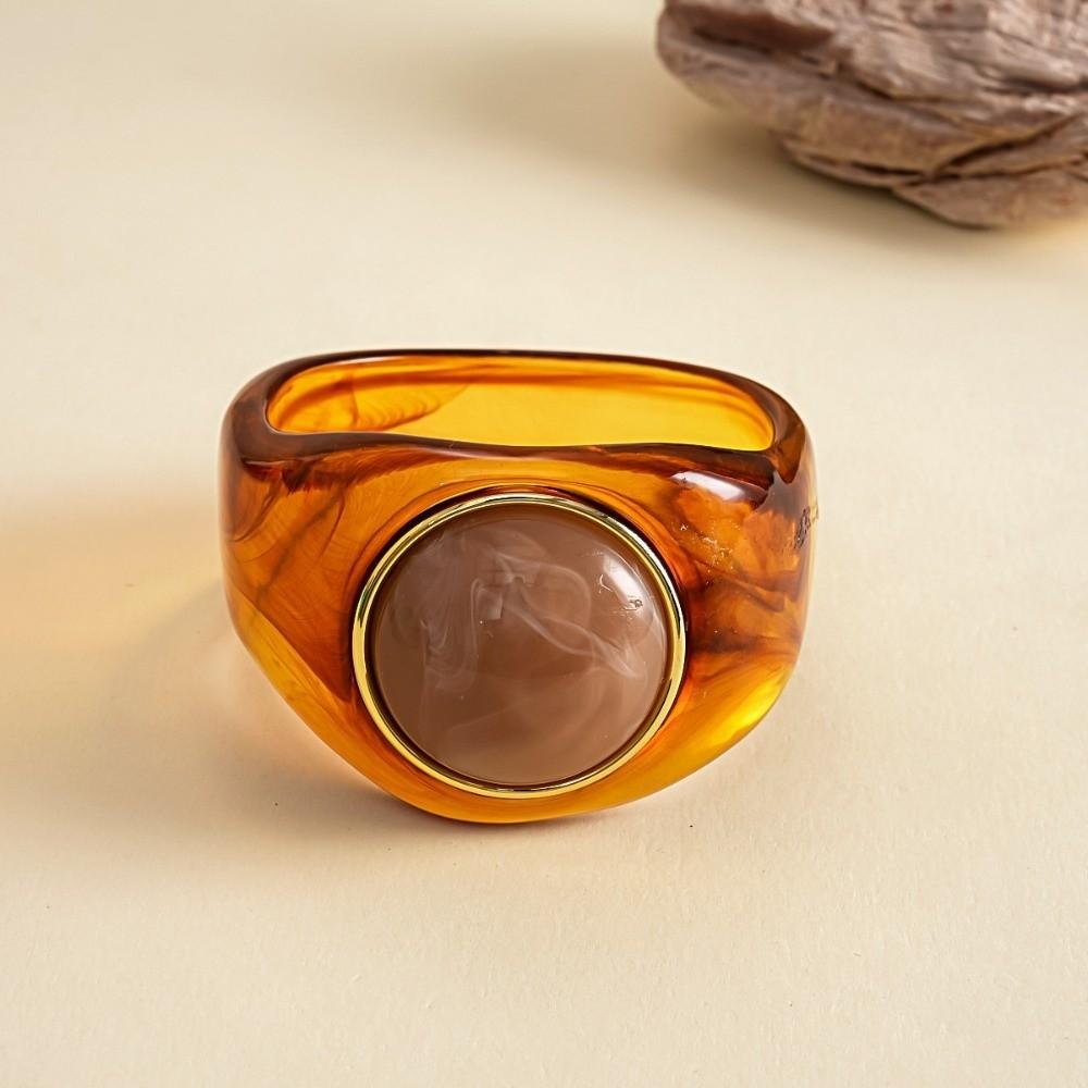 Europe American Style Acrylic Bangle Smudging Retro Hand Ring Cute Irregular Wide Bracelet Girls