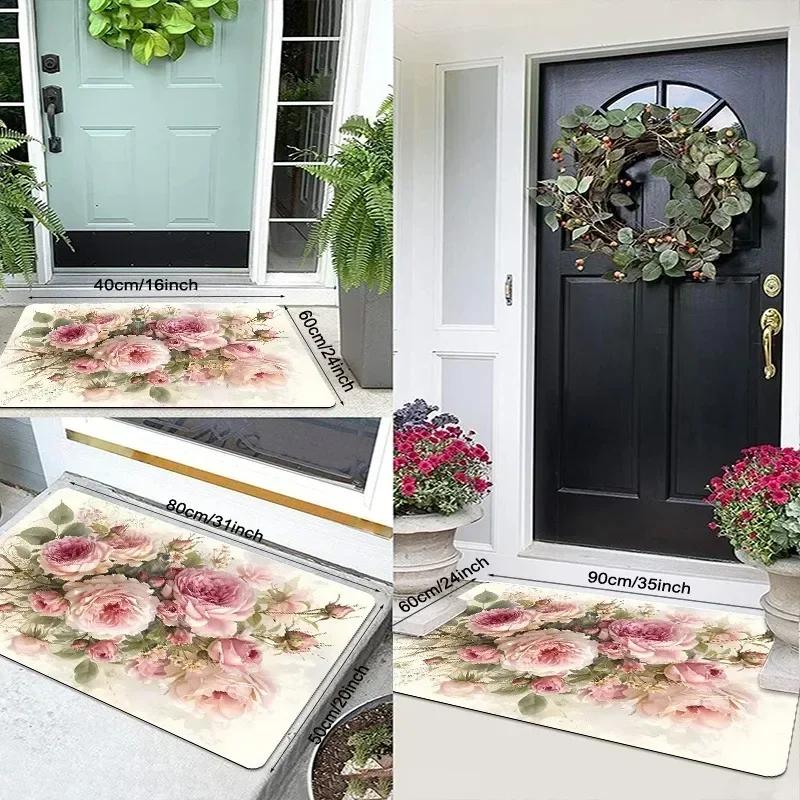 

1PC Wooden floor pattern Door Mats Kitchen Rugs Non-Slip Pop design Living room Rugs Bath Mat Carpet for Home Sink Laundry Decor 400MMx600MM