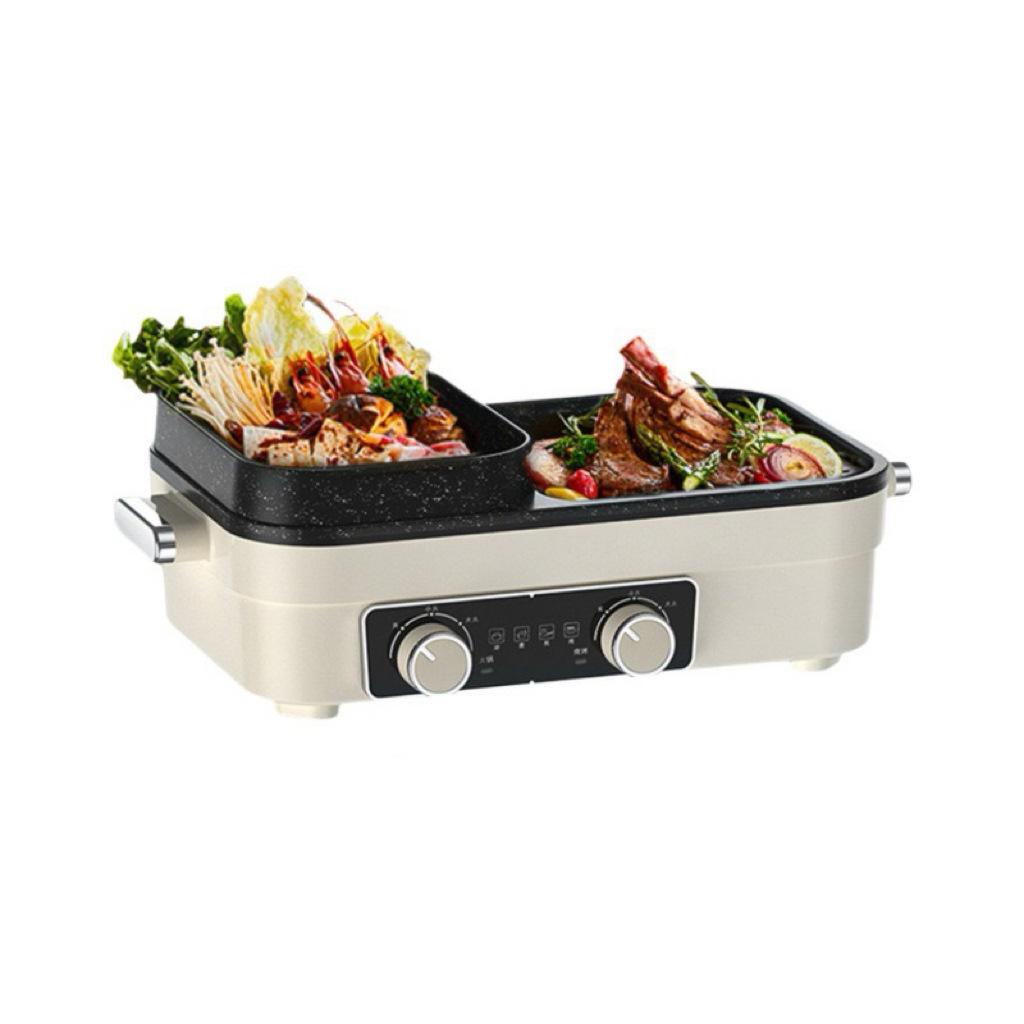Doppelzonen Hot Pot Grill-Kombination mit großer Kapazität & Multifunktionaler Doppel-Temperaturregelung