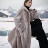 Autumn and Winter New Medium and Long Imitation Mink Fur Coat Thickened with Hat Fur Coat Women's Fashion