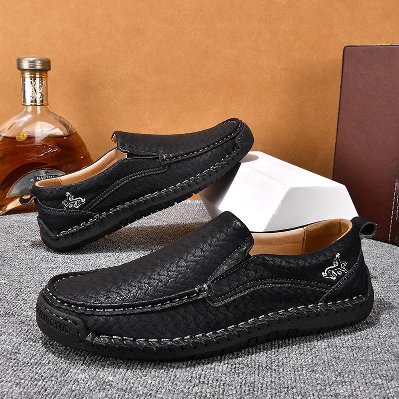 Large Size 48 Handmade Split Leather Men's Casual Shoes Comfortable Men Loafers Moccasins Men Flats Shoes Driving Shoes