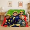 Cartoon Fireman Sam Soft Flannel Throw Blanket,Warm Cozy Blanket for Bed,Couch,Sofa,Bedroom,Living Room,Travel,Camping Picnic